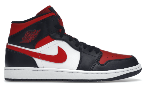 Jordan 1 Mid White Black Red (2022)